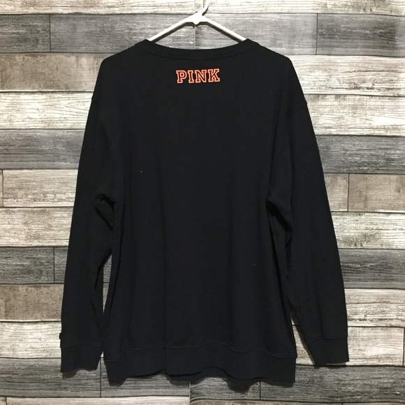 Pink Victoria Secret OSU Oklahoma State Sweatshirt Women’s L Black Orange Tie M5 - Picture 6 of 10
